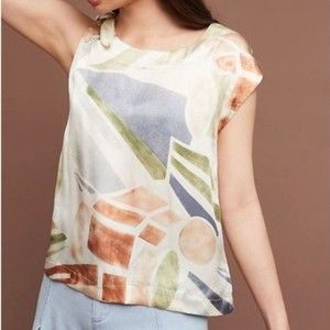 Anthropologie Maeve Silk Lake Shore Top - XS